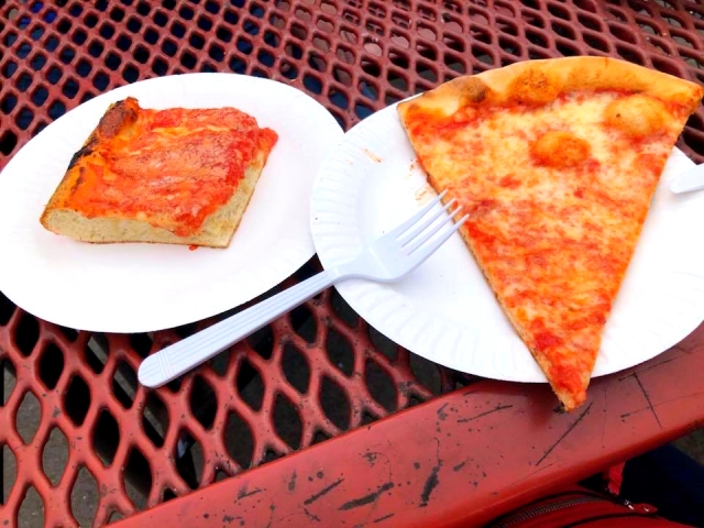 A slice of New York style pizza