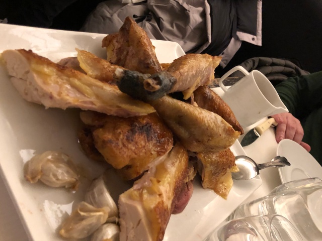 The roast chicken at Le Coq Rico in Paris, France